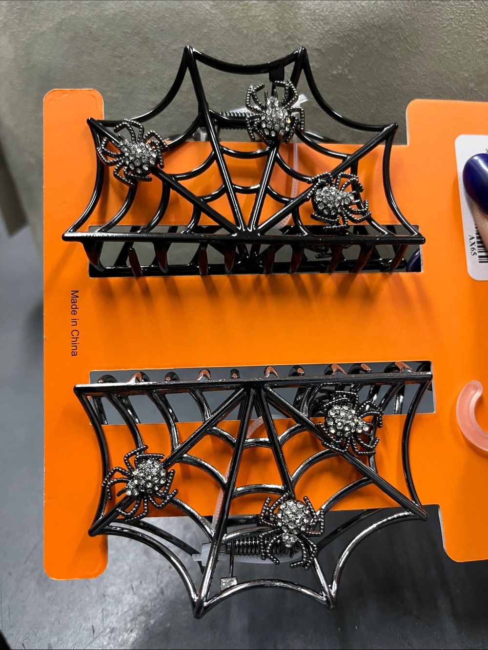New Piper & K Black and Silver Color Spiderweb Metal Hair Clips one of each - Picture 4 of 4